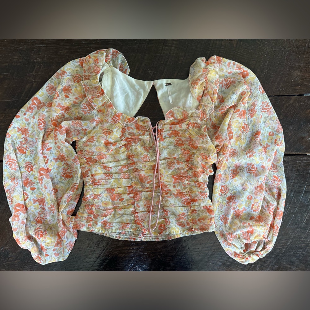 Free People Floral Mabel Blouse